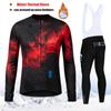 2027 Winter Rvouei Cycling Clothing Men Thermal Fleece Bicycling Clothing Set Outdoor MTB Bike Bib Pants Ropa Maillot Ciclismo
