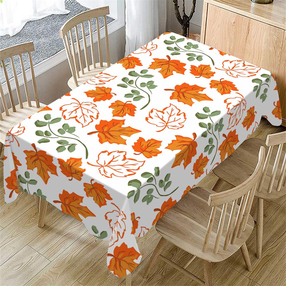 1pc Rectangular Tablecloth, Autumn Maple Leaf Tablecloth, Festive Autumn Decor Tablecloth, Vibrant Table Setting, Suitable for Indoor And Outdoor Use,