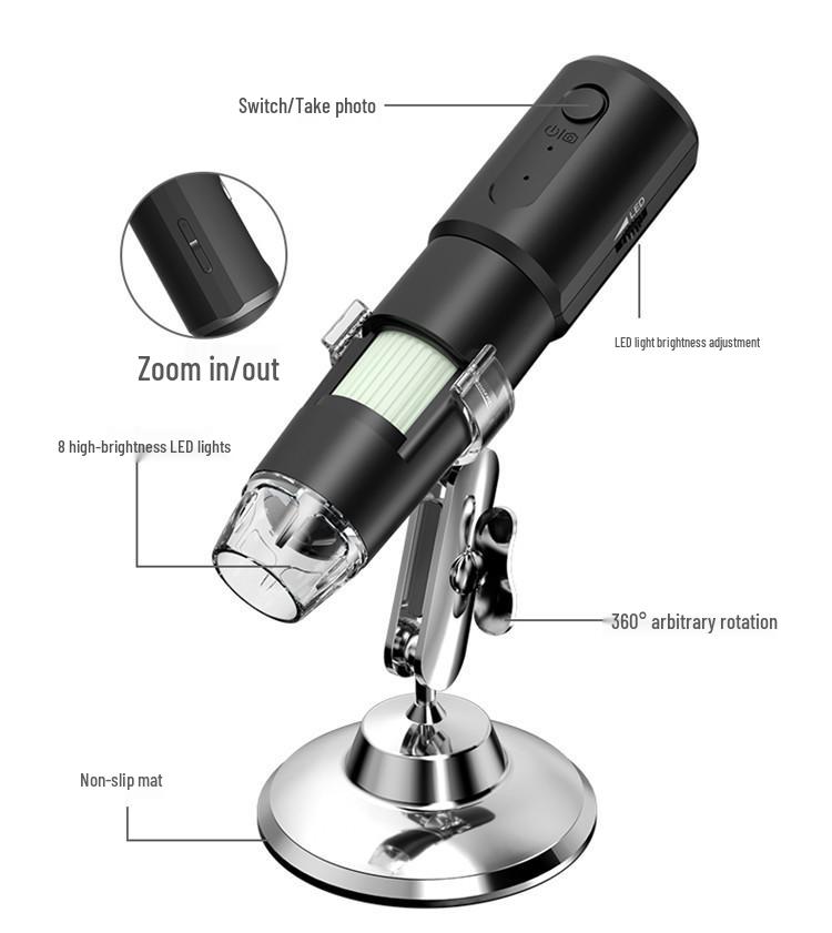 1000x HD Digital Microscope with WIFI for Android and Computer - Ideal for Mobile Phone Repair and Measurement