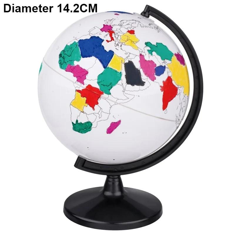 Miniature Globe DIY Colorable Portable Ball Children Study Creative Earth Model Ornaments Erasable Equipment Teaching Supplies