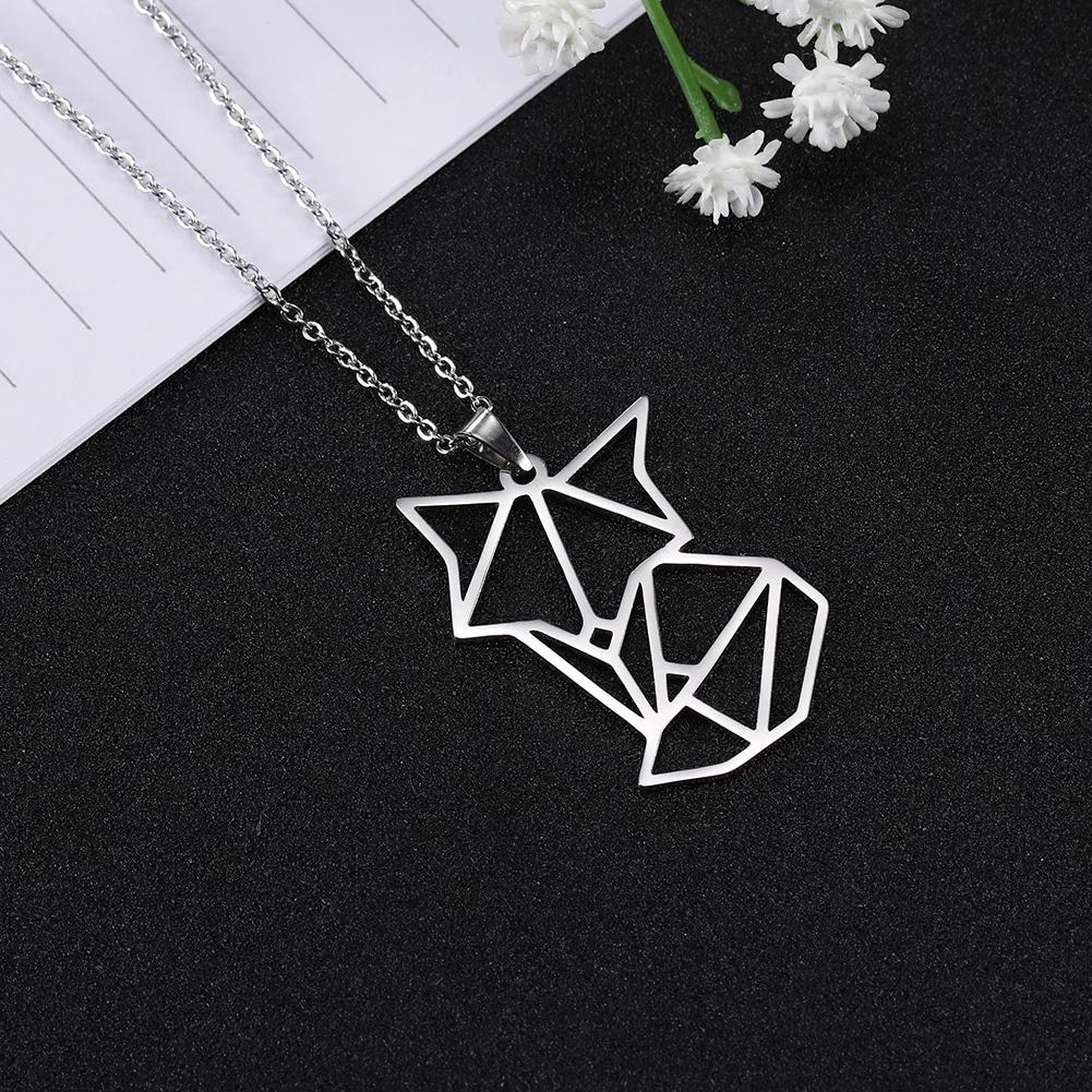Skyrim Gold Color Amulet Fox Animal Pendant Necklace Stainless Steel Statement Choker Chain Necklaces Jewelry Accessory Women