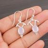 Rose Chalcedony Gemstone 925 Sterling Silver Jewelry Earrings 1.50" For Women EE-51-16