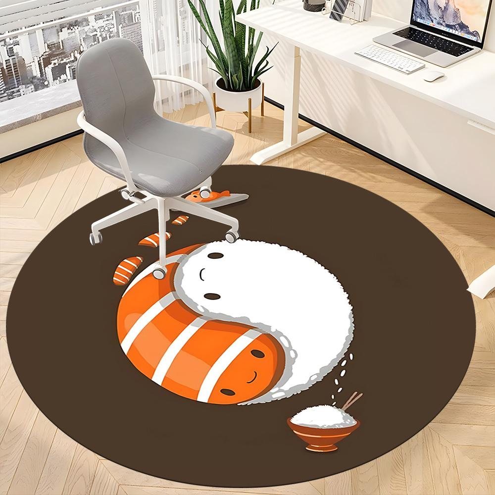 1pc Sushi Rice Office Round Area Rug, Under Office Chairs Bedroom Living Room Home Decor, Room Deco, Available in Various Sizes