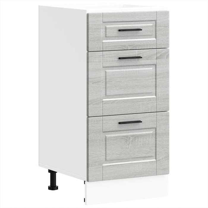 VidaXL Armoire de cuisine Porto sonoma gris bois d'ingénierie, meuble d'évier, meuble de cuisine avec tiroir, meuble de 854226