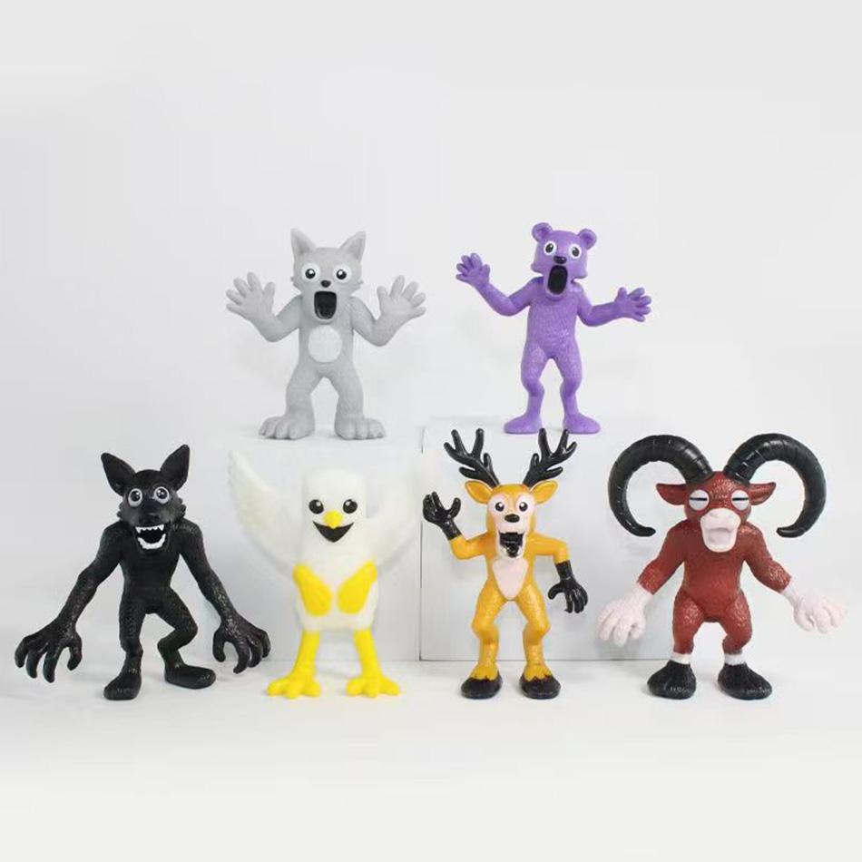 New  6pcs/set 99 Nights Cartoon In The Forest Figure Toys Doll Anime Children Birthday Gifts model for toy Gift