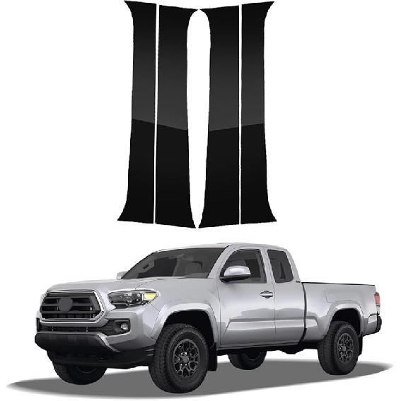 6pcs Glossy Black Exterior Door Window Pillar Posts Molding Cover Panel Trim Stickers Side Door Window Cover Trim Kits for Honda Civic 11th Gen  