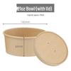 Disposable Kraft Paper Soup Bowl with Lid - Thickened Round Takeaway Meal Box for Porridge and Lunch