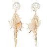 Stylish Conch Shaped Studs Seashells Imitation Pearls Earrings Elegant Ear Accessories for Music Festivals and Parties