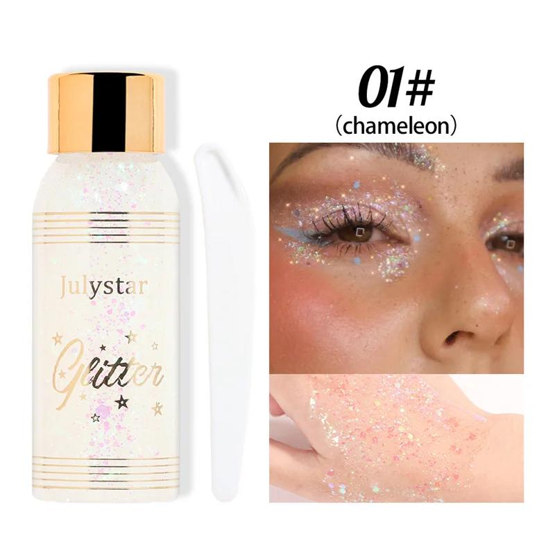 Multifunctional Eye Glitter Nail Hair Body Face Glitter Gel Art Flash Sequins Festival Stage Glitter Liquid Eyeshadow Decoration
