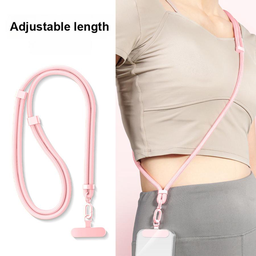 Handy-Lanyard Verstellbares Crossbody-Nackenband Seil mit Edelstahl-Pads Anti-Verlust Anti-Diebstahl Geflochtenes Seil