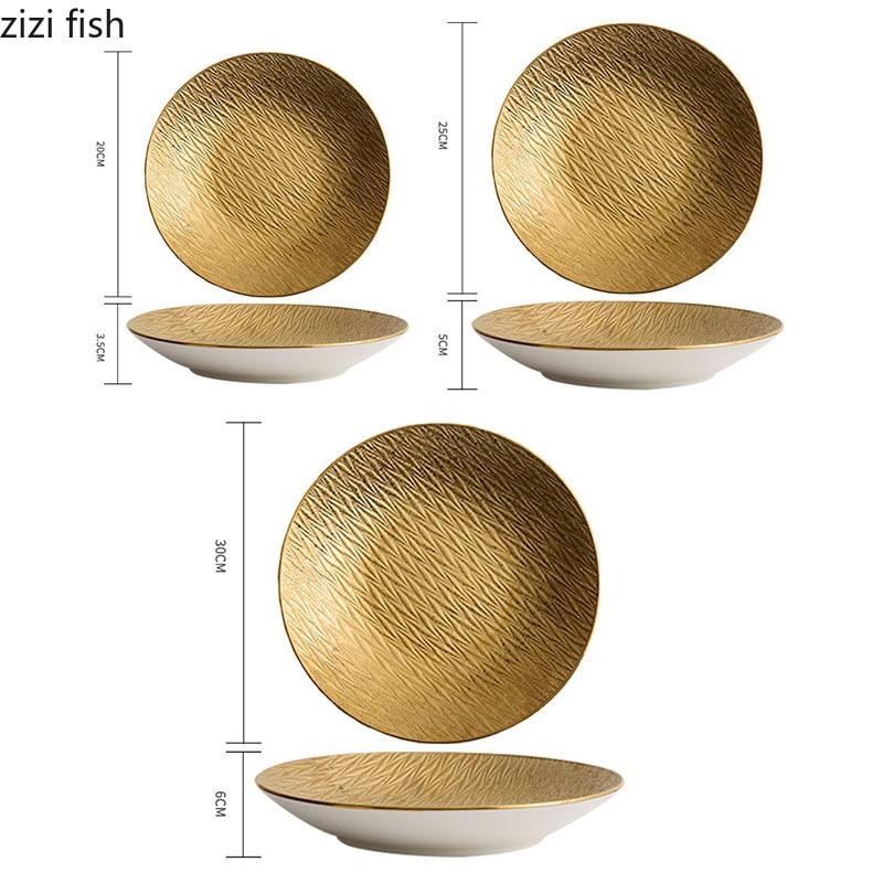 Creative Ceramic Deep Plate Restaurant Soup Plate Salad Plate Dessert Plates Snack Plates Service Plates Hotel Tableware