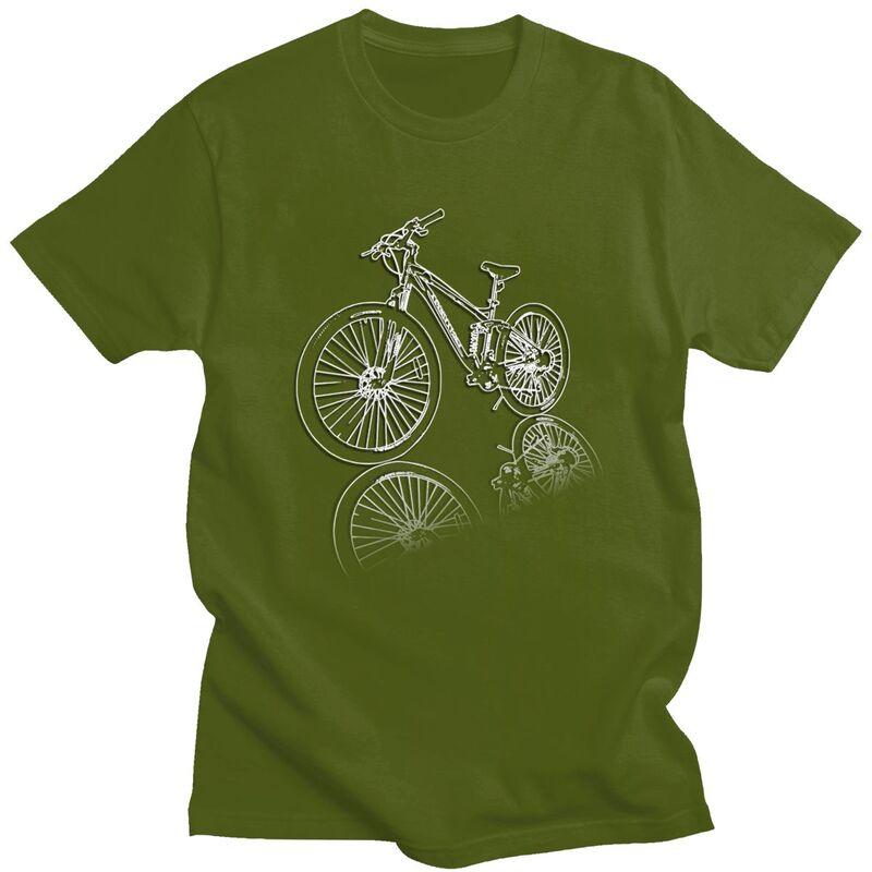 Custom MTB Mountain Bike T Shirts Men 100 Cotton Tees Bicycle Cyclist Biking Tshirts Casual Tshirt