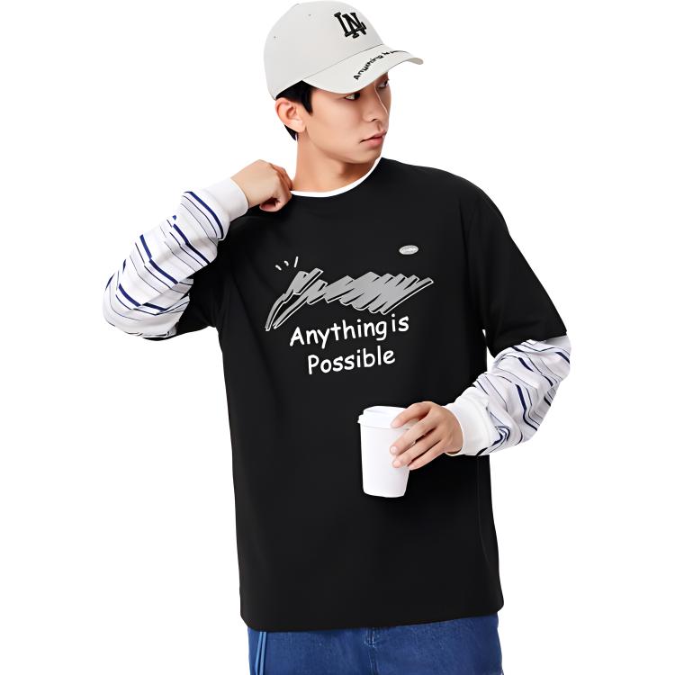 Li Ning Sports Life Collection T Shirt Men's Black AHSU669-1