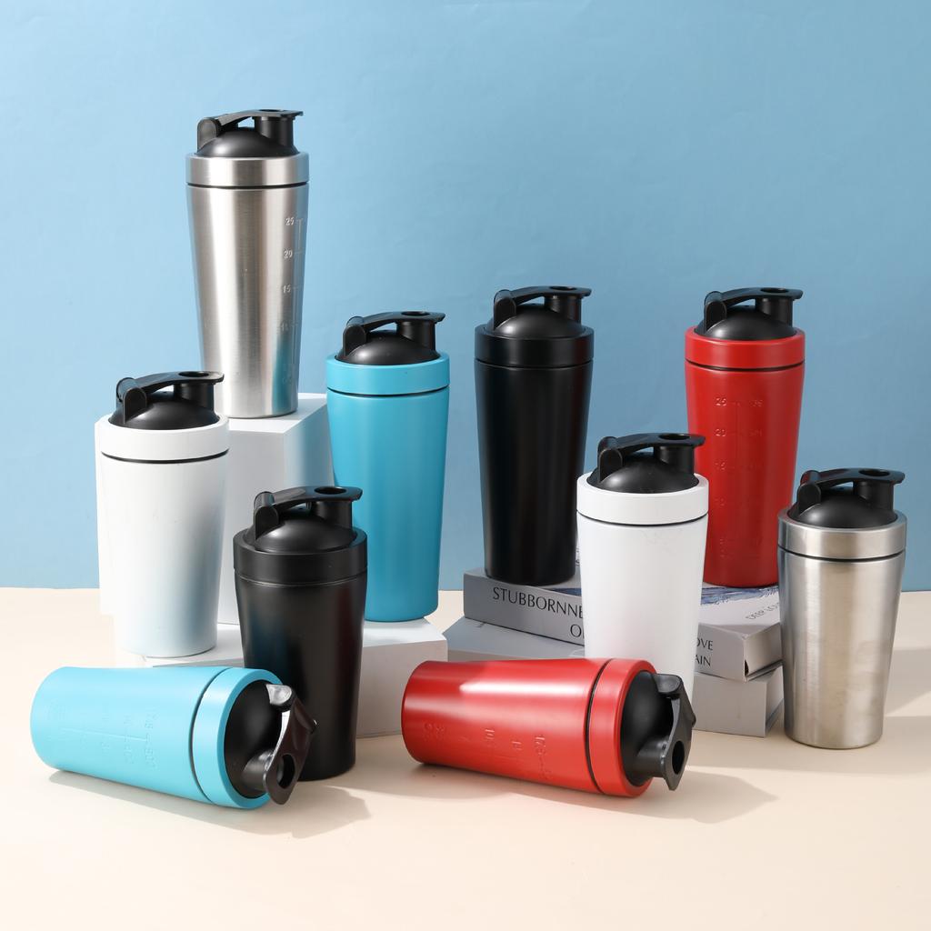Tazza shaker per proteine in acciaio inossidabile Tazza sportiva portatile per fitness Shaker nutrizionali Tazza Bottiglie d'acqua Tazza d'acqua Shaker portatili