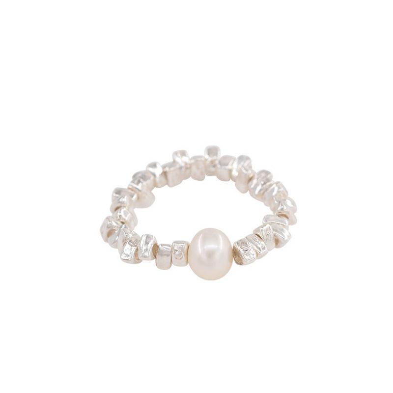 Female Minimalist Fashionable Personalized Creative Adjustable Index Finger Elasticity Broken Silver Ring
