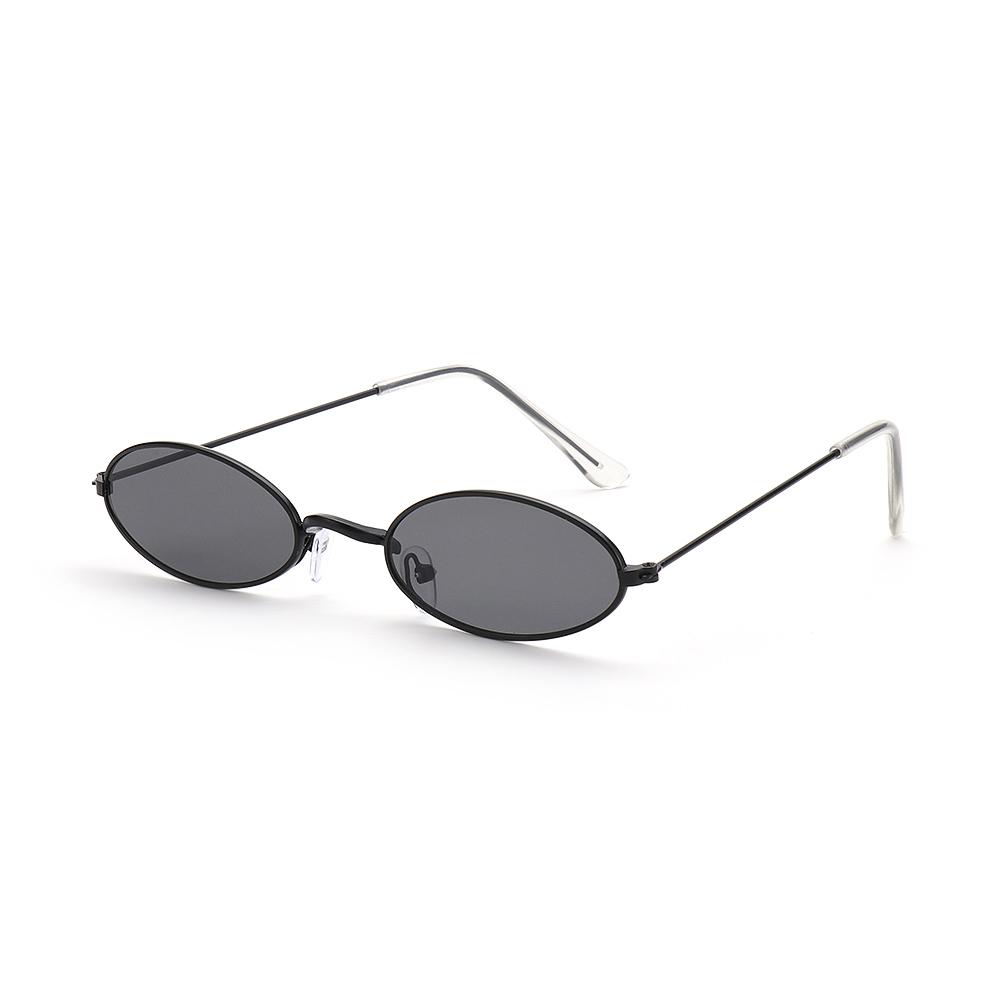 

Retro Fashion Designer Sunglasses for Women Men Vintage Small Oval Shades Black Red Metal Sun Glasses Trendy Streetwear Eyewear черный серый