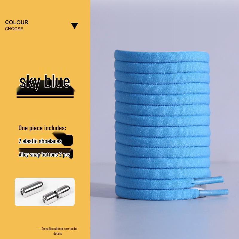 No-Tie Elastic Shoelaces with Buckle Capsule - Flat White