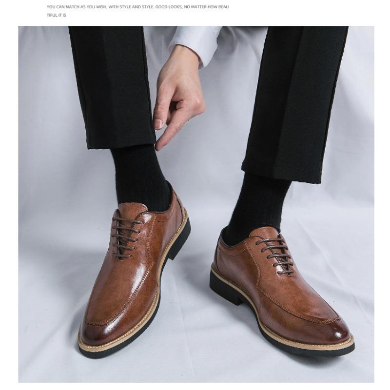 Men's Leather Lace-up Dress Shoes Formal Casual Non-slip Oxford Shoes