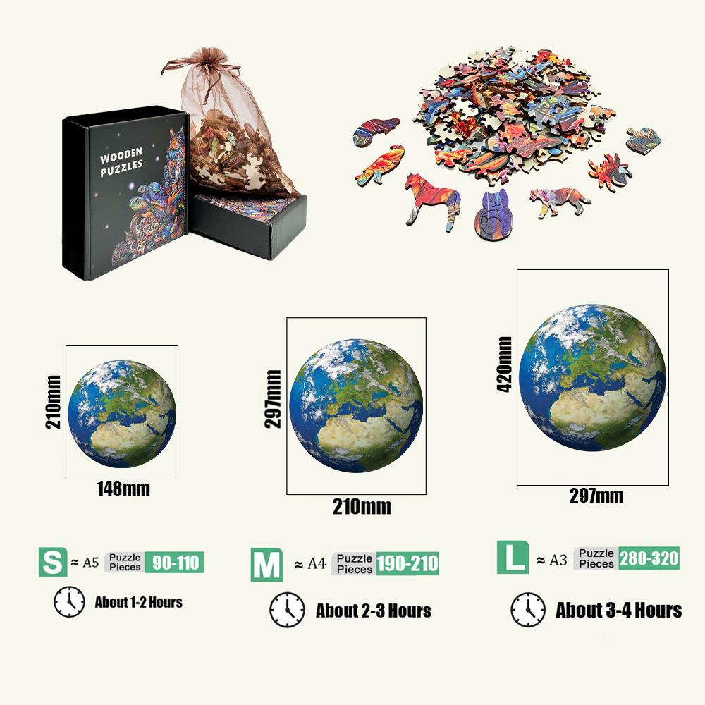 Earth Wooden Puzzle Children'S Starry Geography Early Education Astro Difficult Wood Brains Accompany Adult Puzzle Party Leisure