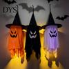 Leuchtende Halloween-Party-Atmosphäre Dekor Hängender Geist mit Zaubererhut, LED-Licht Aufleuchtende schwebende Requisiten für Fenster Windbeutel Veranda Hof, Outdoor