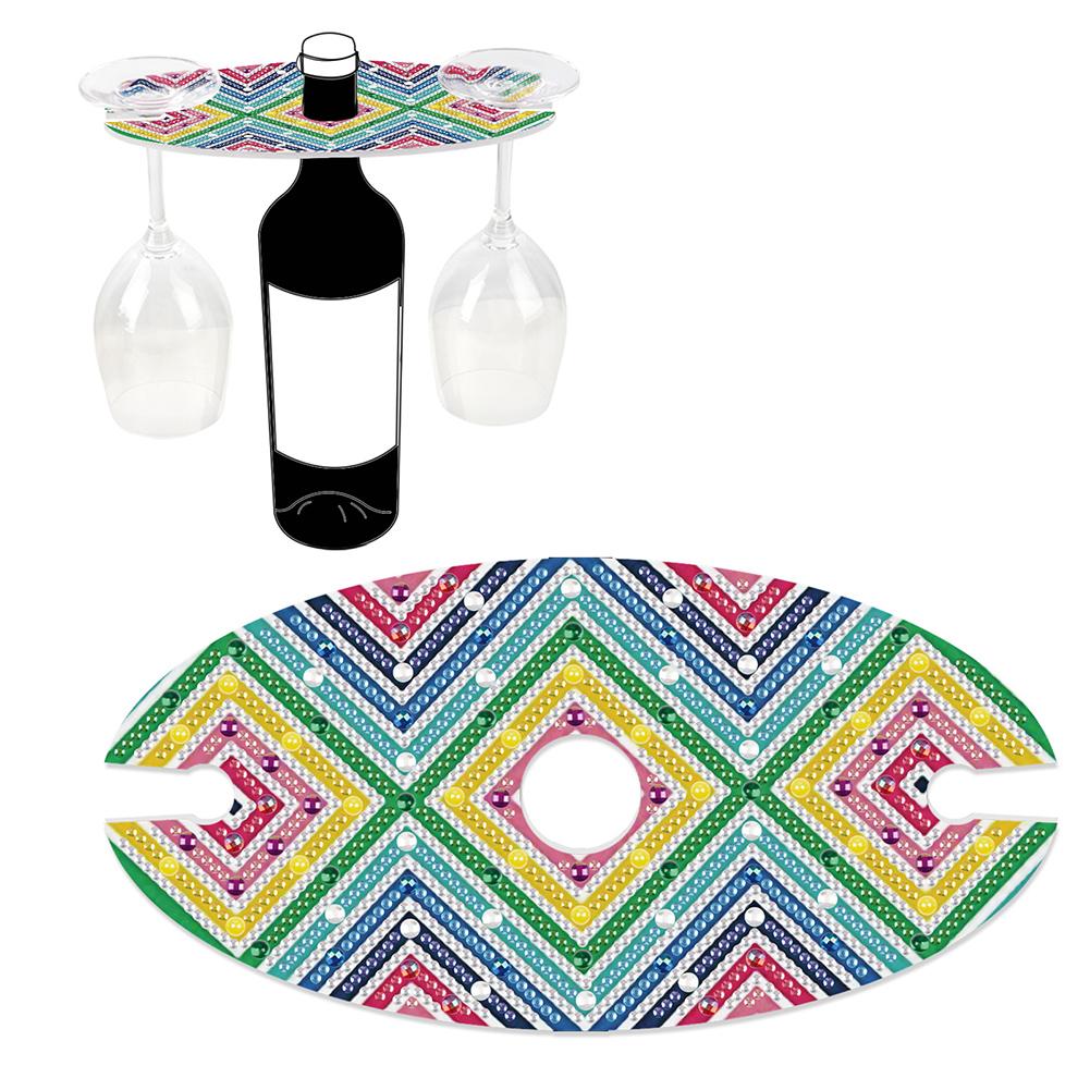 Wine Bottle Holder 5D DIY Diamond Art Wine Bottle Rack Acrylic Special Shaped Pattern Wine Glass Storage Holder for Table Decor