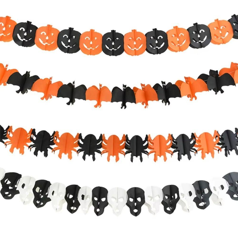 3 Meter Halloween Hanging Garland Honeycomb Paper Party Banner Spider Bat Decor Horror Props