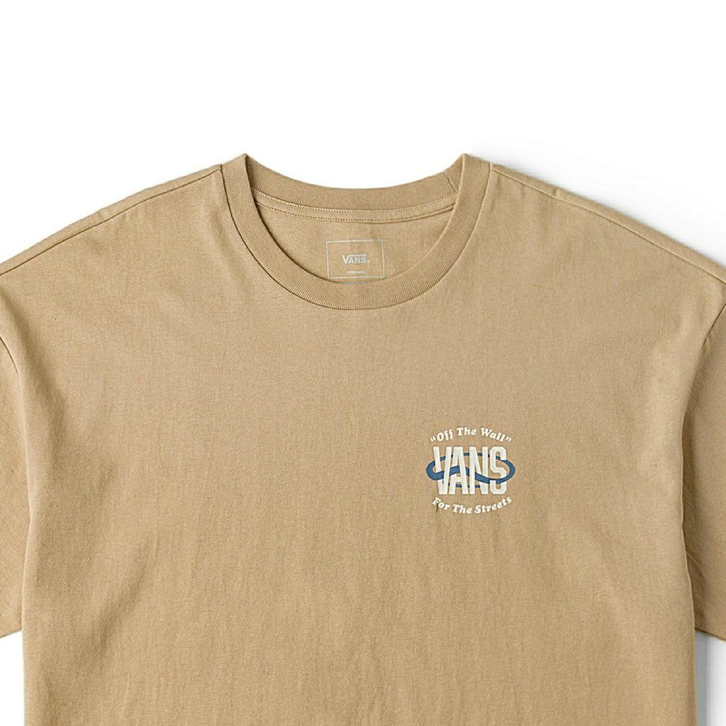 Vans Solid Color Letter Print Round Neck Short Sleeve T-Shirt Men Tops Brown VN000GS14MG