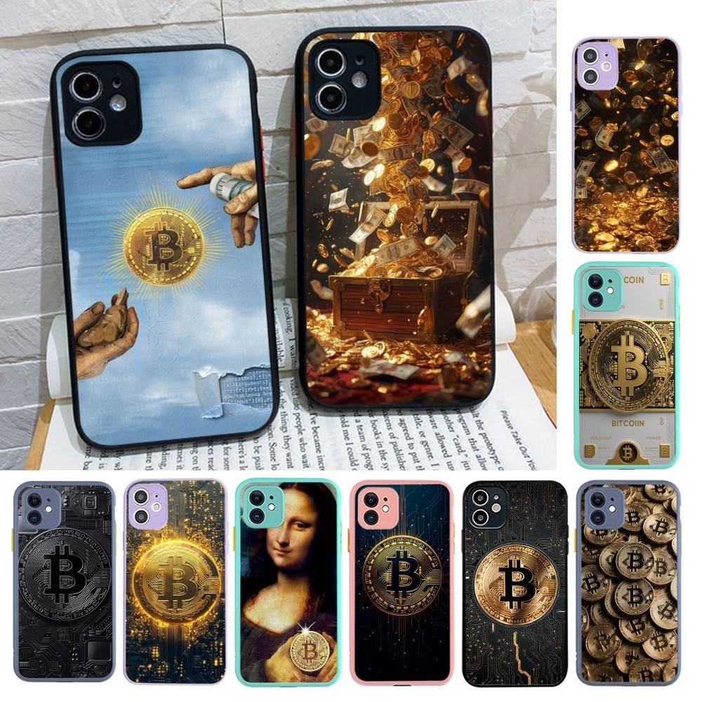 Bitcoin Retro Logo For Silicone Matte Phone Case For IPhone 16 Pro Max 15 14 13 12 11 X XS MAX