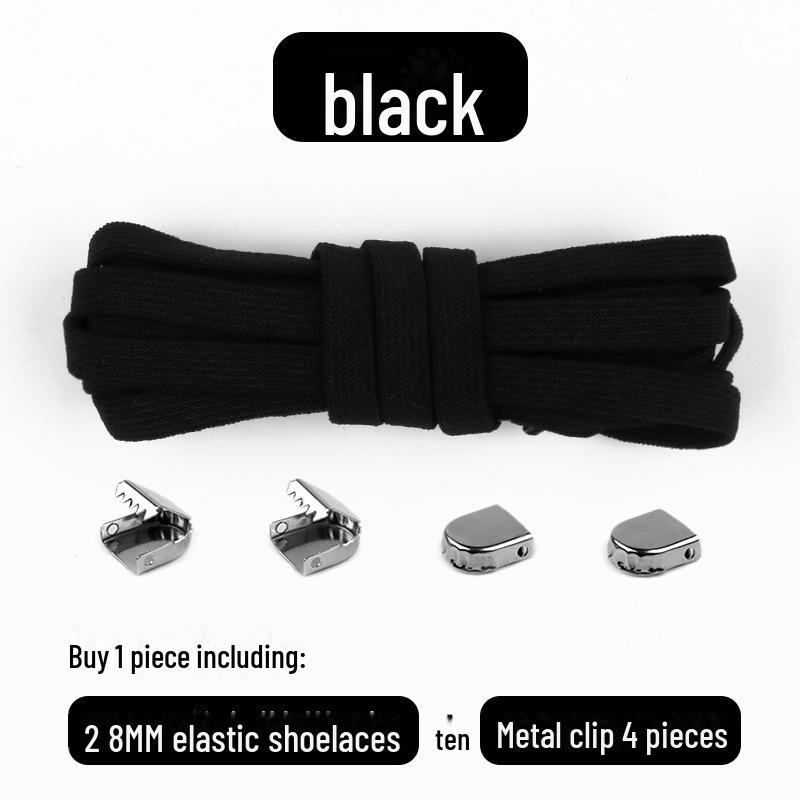 

Черно-белые эластичные шнурки без завязывания для взрослых и детей — идеально подходят для спортивной обуви