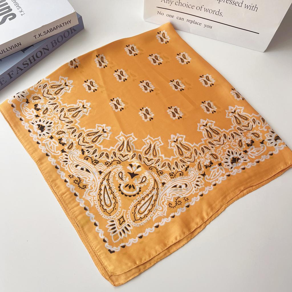 Bohemian Style Paisley Printed Women Satin Silk Scarf 70cm Square Scarves Hijab Foulard Bandana Femme Headscarf Shawl