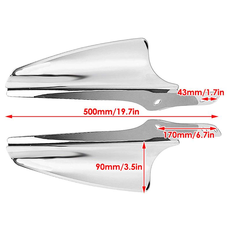 Motorcycle Front Fork Mount Wind Deflectors Aluminum Chrome Black For Harley Electra Glide Road King Street Glide 1995+