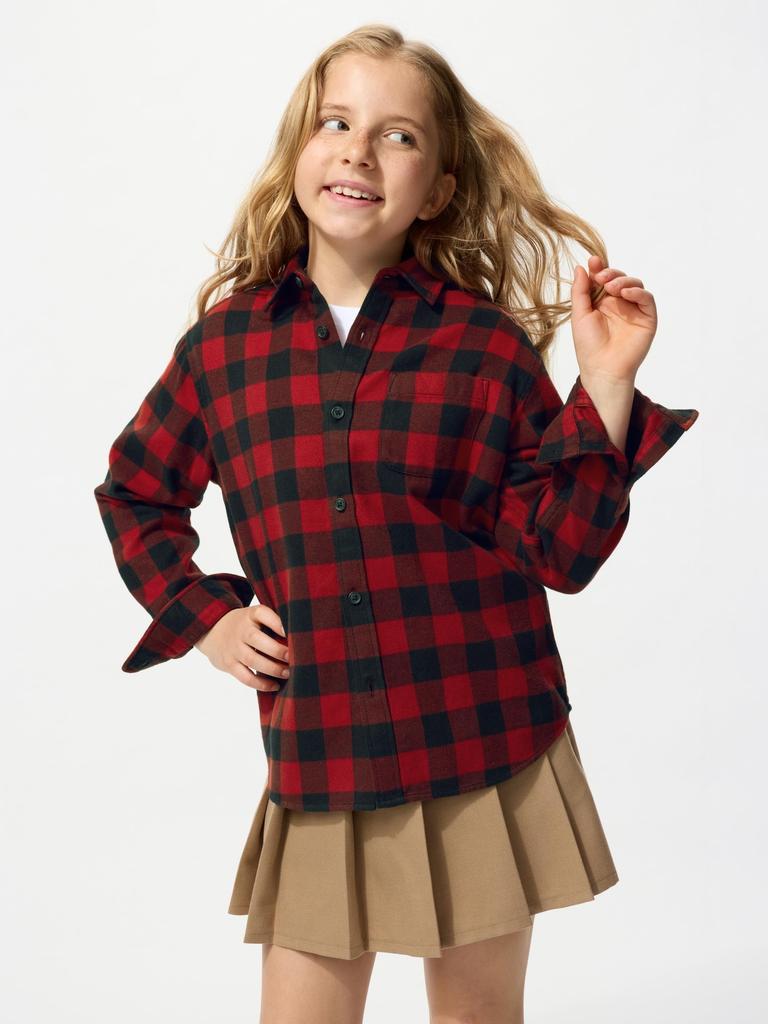 Uniqlo Kids Flannel Check Shirt  Long Sleeve  B