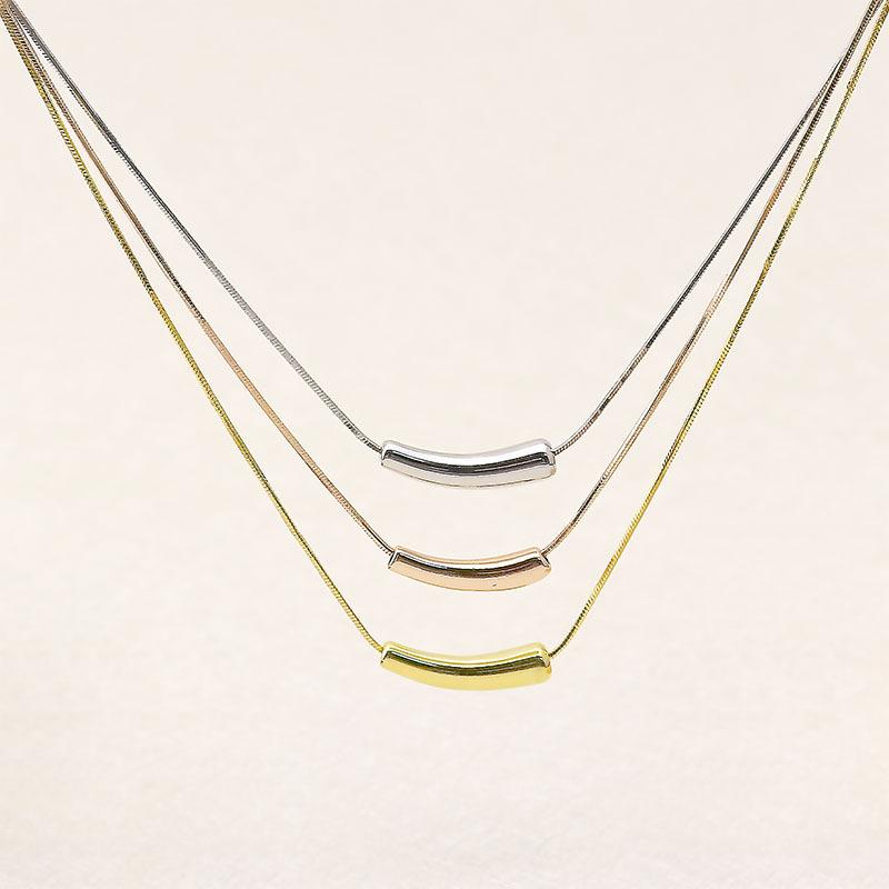 Small Eggplant Elbow Necklace Female Titanium Steel Clavicle Chain Snake Bone Chain Stainless Steel