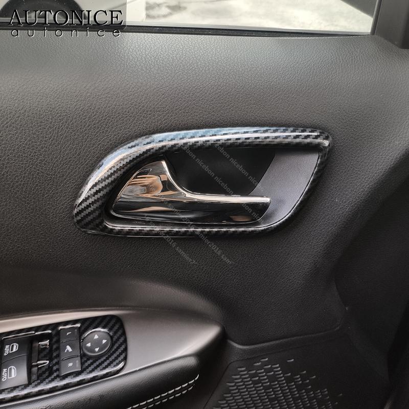 4PCS Carbon Fiber Color Door Handle Bowl Frame Cover Trim Fit for Dodge Journey JCUV 2013 2014 2015 2016 2017 2018
