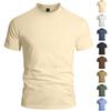 Men's Color Round Neck Top Fashionable Casual Sports Short Sleeved Shirt