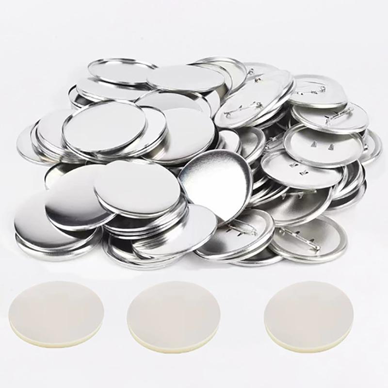 50Set 25-75Mm Metal Badge Pin Button Maker Parts Diy Blank Badge Button Parts For Art Crafts Making Iron-Base Badges Set