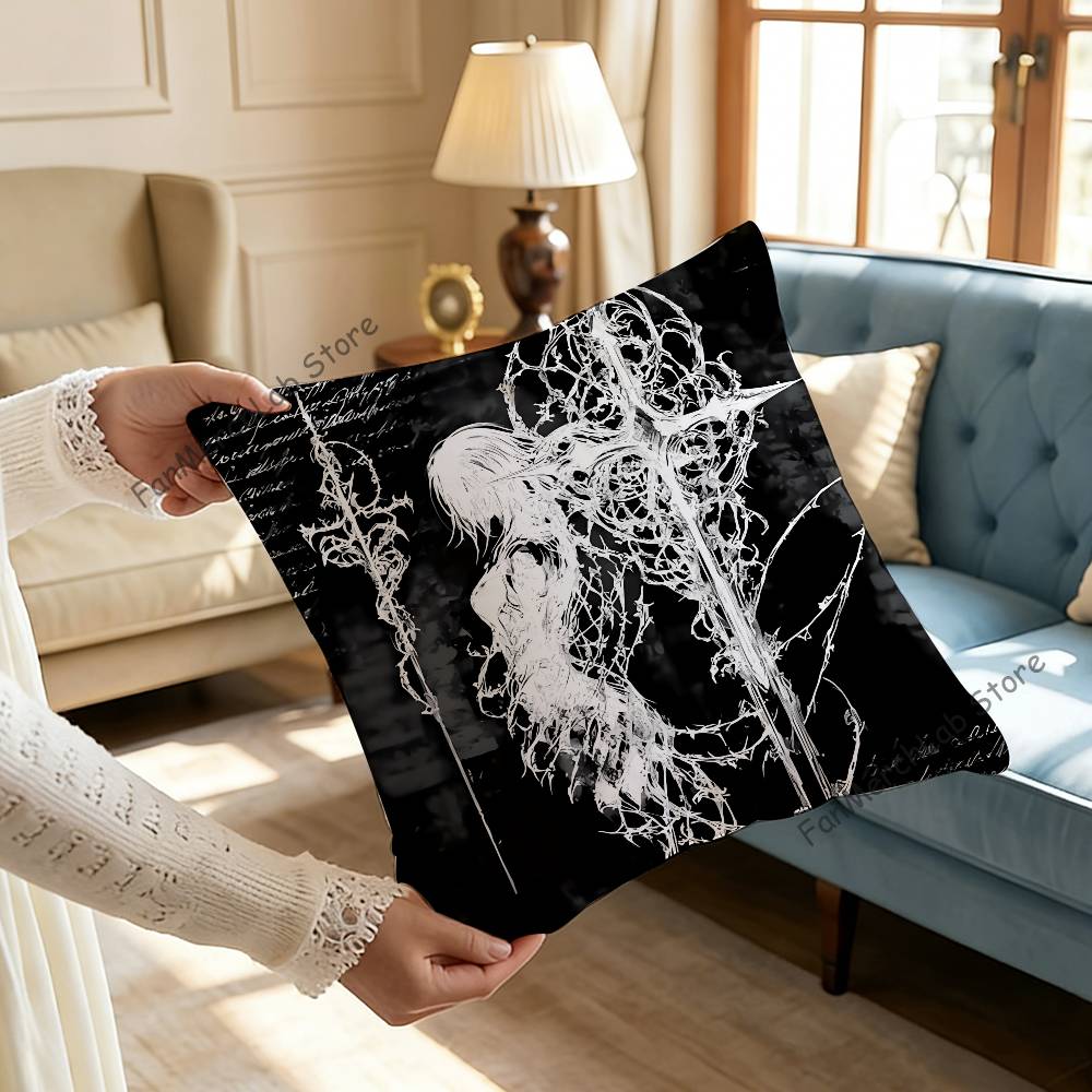 Gothic Cyber Sigil Cross Eyes Printed Pillow Cover Cushion Case Simple Sofa Pillow Case No Pillow Core