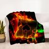 "Flaming Ace Playing Cards - Luxury Casino Deck with Fiery Design"Blanket Flannel Throw Blanket for Sofa, Bed, Travel, Camping, Office