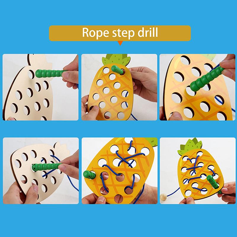 Lacing Threading Toy Eat Fruit Game Fine Motor Skills Educational Toys For Kids Gift