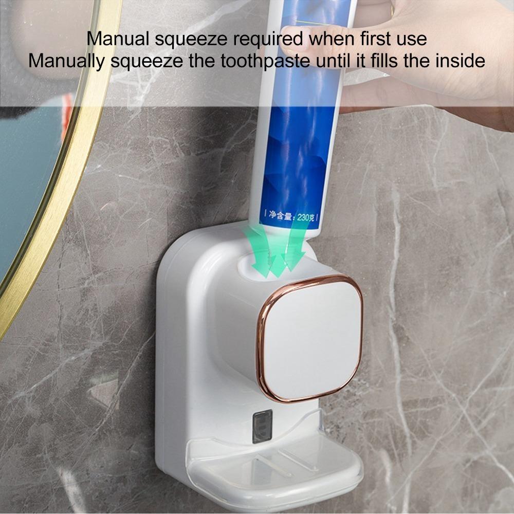 White Black Green Toothpaste Dispenser USB Powered Toothbrush Holder Bathroom Washroom