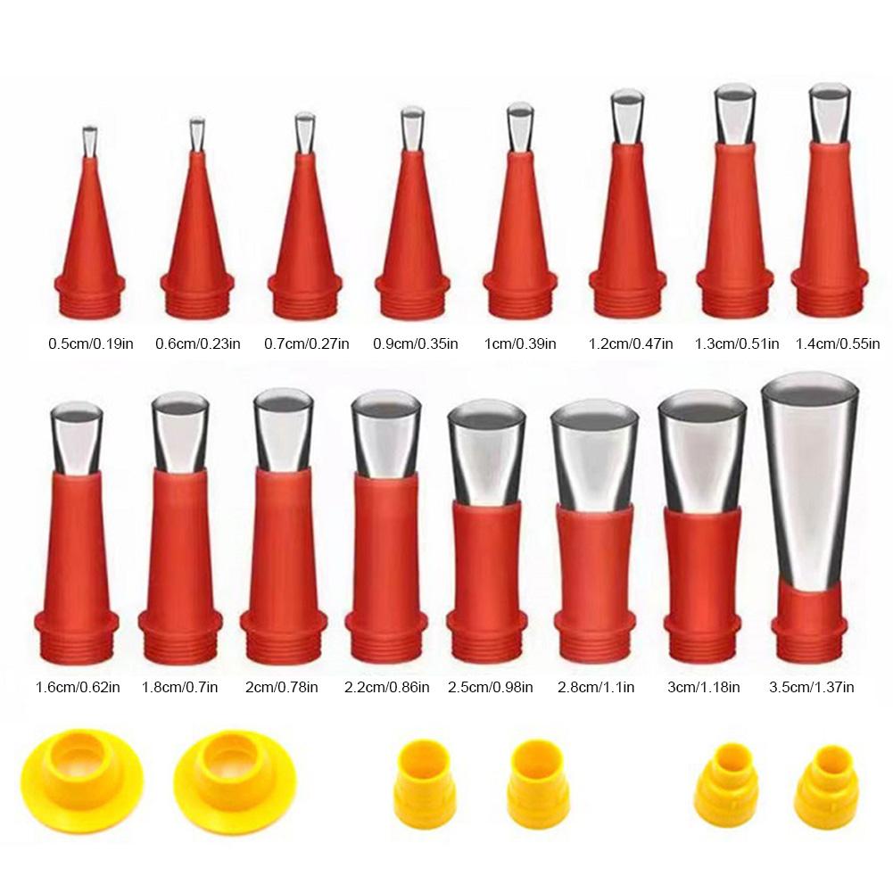22Pcs Integrated Rubber Nozzle Tool Kit Reusable 16 Piece Rubber Nozzle Tool with Base Stainless Steel Caulking Nozzle Coating