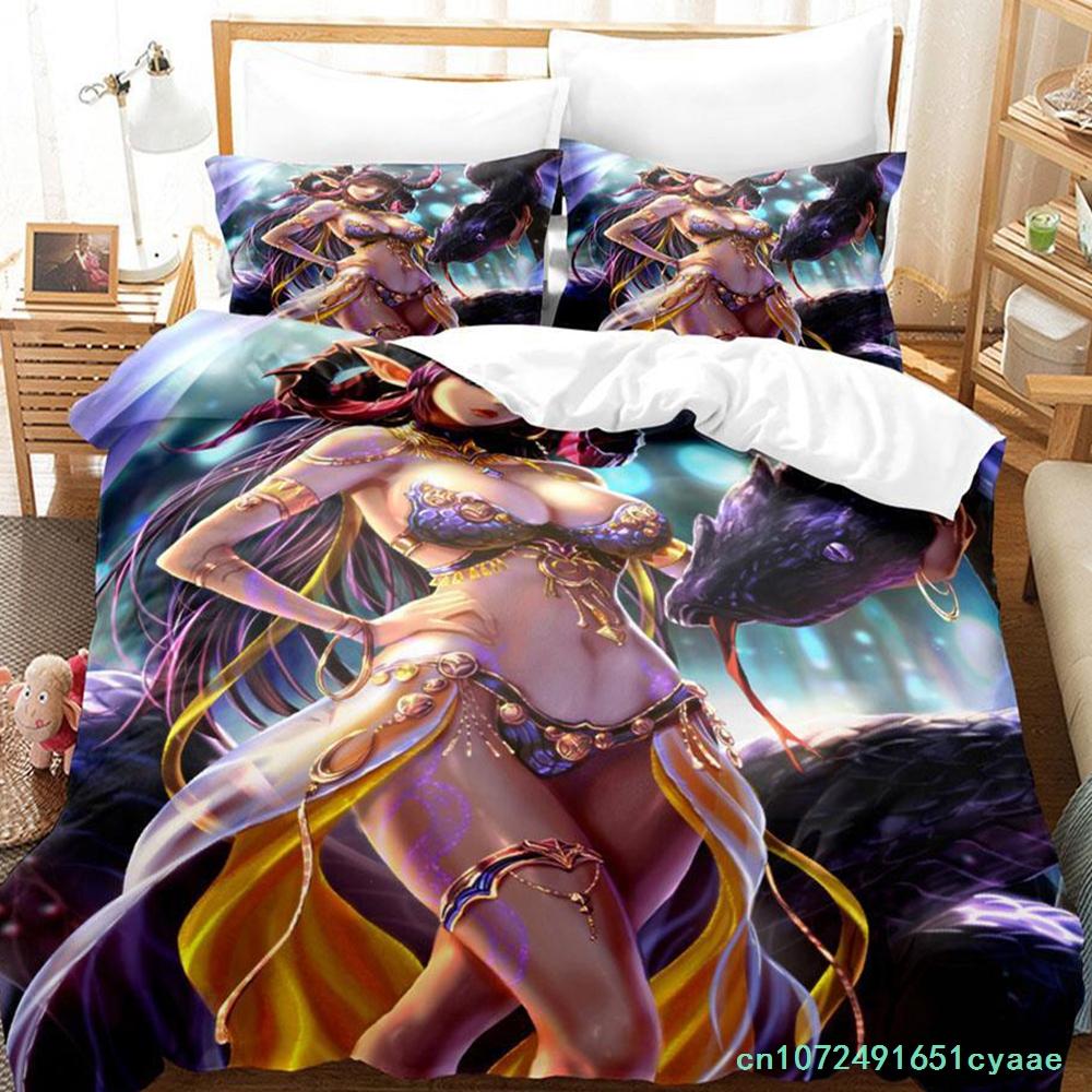 Schwarzer Beschwörer Bettwäscheset Einzelbett Twin Full Queen King Size Bettwäscheset Erwachsener Kind Schlafzimmer Bettbezug Sets Anime Parure De Lit Bett