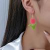 Pink tulip earrings, earrings, sweet and cute, exquisite and small acrylic wind earrings.
