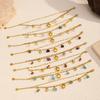 Double Layer Stackable Titanium Steel Bracelet Premium Natural Stone Tarnish Free 18K Gold Stainless Steel Jewelry