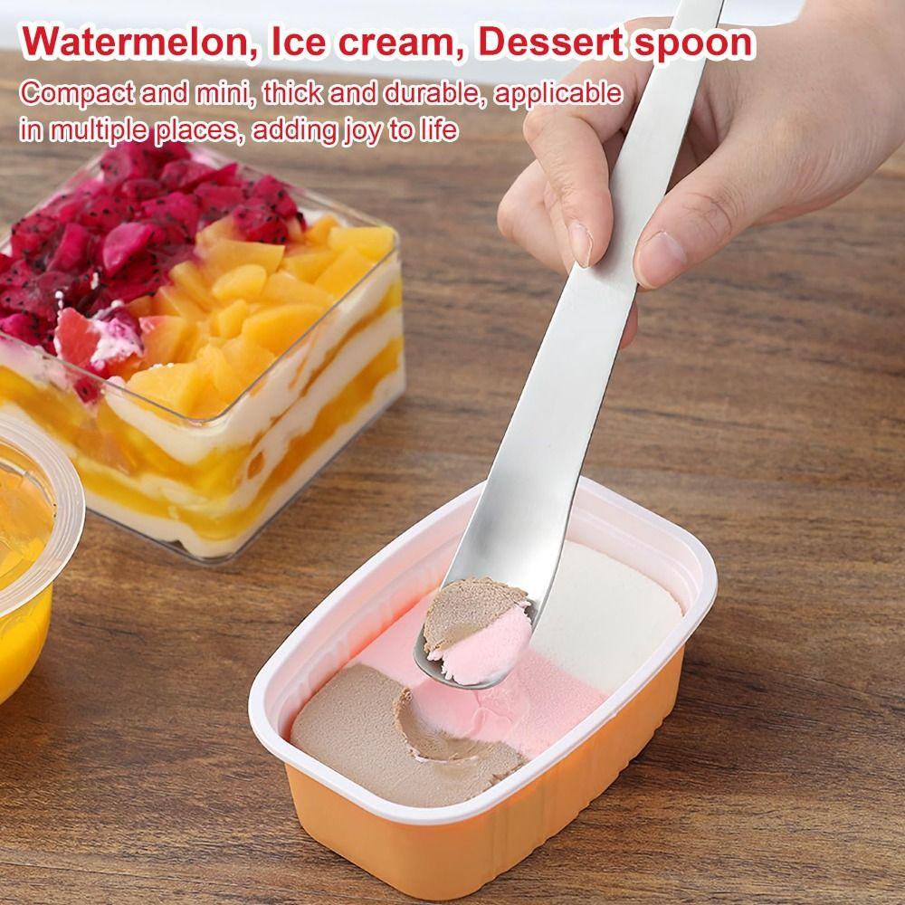 Thickened Handle Ice Cream Spoon Stainless Steel Yogurt Spoon Dessert Spoon Coffee Mixing