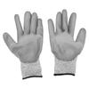 2 Pair Gray Cut Resistant Gloves Level 5 Protection HPPE Dipped Gloves for Gardening Outdoor