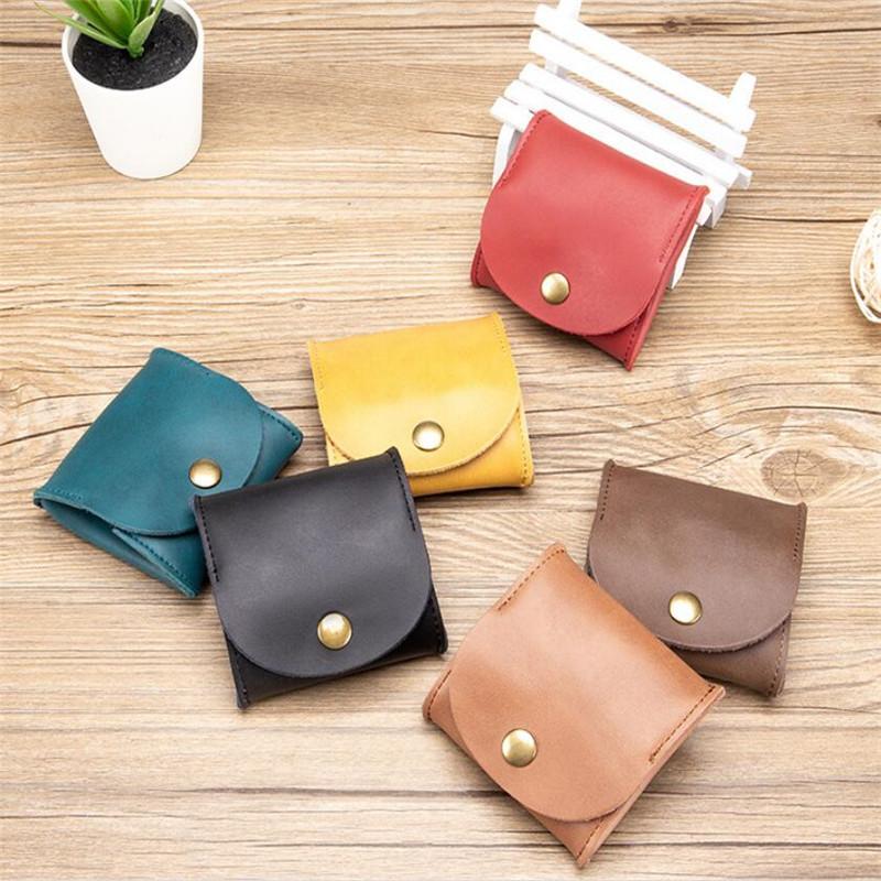 Vintage Echte Leder Kopfhörer Tasche Mini Kopfhörer Halter Münzbörse Für Männer Frauen