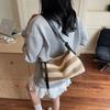 Small Bag Women's 2025 New Trendy Color Straw Hand-held Bucket Bag Leisure Beach Vacation Wind Shoulder Messenger Bag