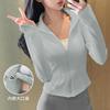 Sunscreen clothes New sports running jacket Outdoor running fitness top Women's training casual stand-up collar yoga clothes
