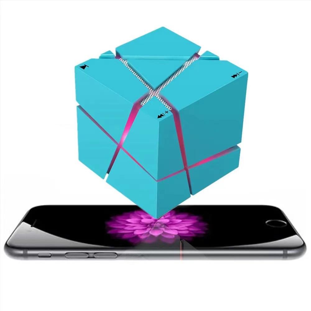 Qone Magic Cube Bluetooth Mini Speaker with Colorful Lights - Wireless Subwoofer Capable of Playing Cards, Perfect Gift.